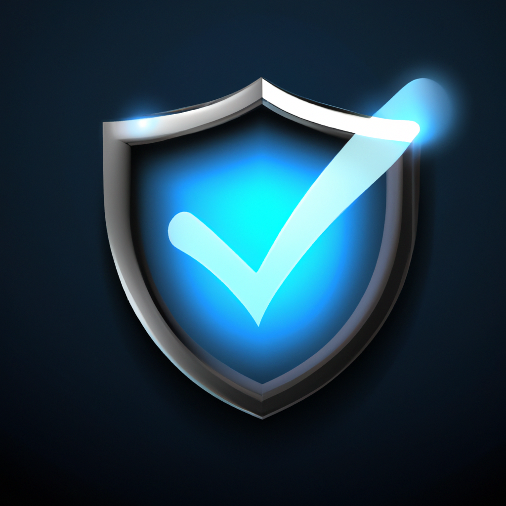 Blue glossy shield icon with checkmark symbolizing agreement and security